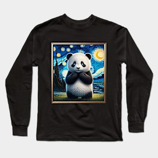 Panda vincent van gogh T-Shirt Vincent Van Gogh The Starry Night Panda T-Shirt Long Sleeve T-Shirt